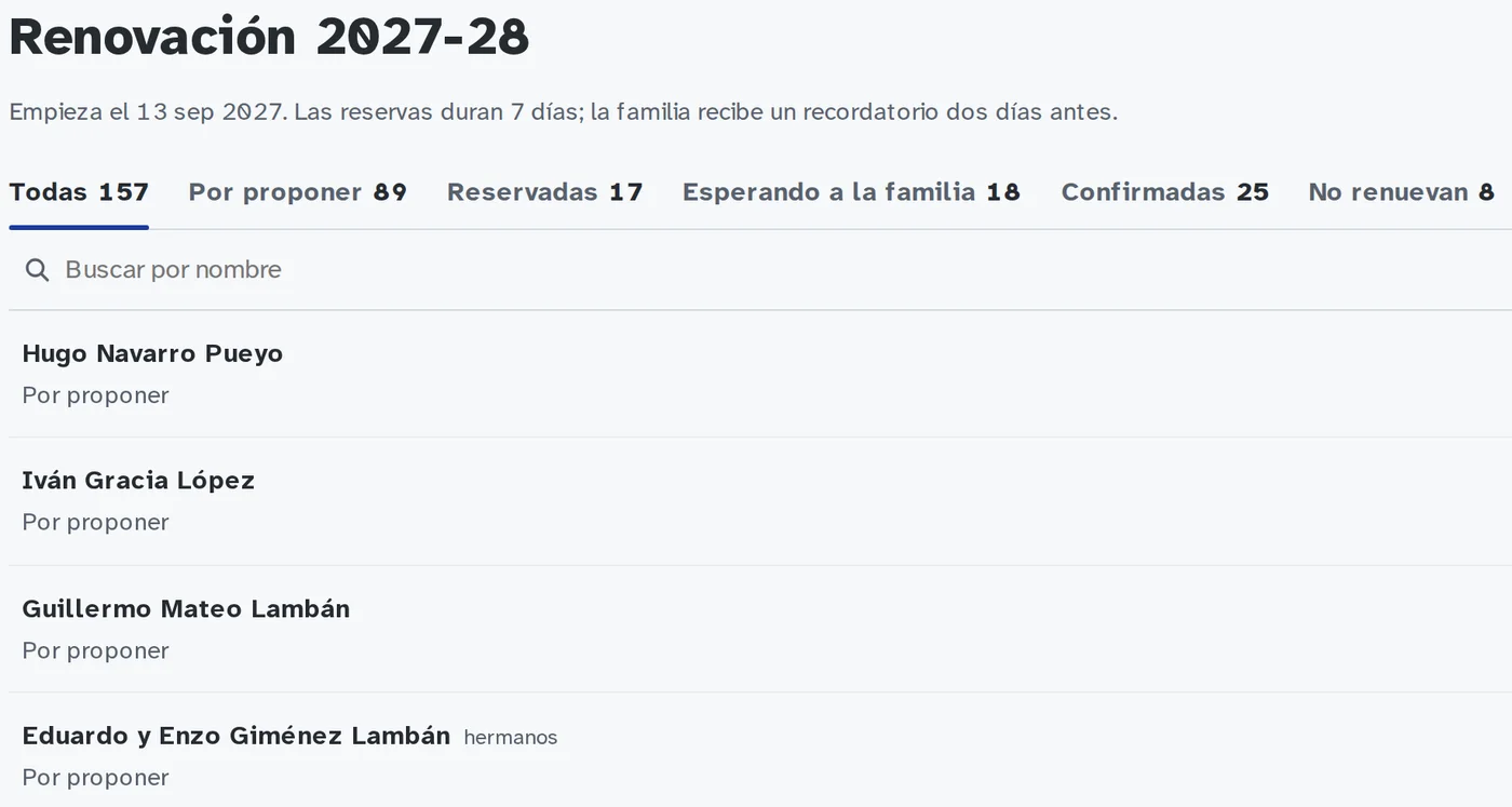 La renovación del curso que viene, con hermanos